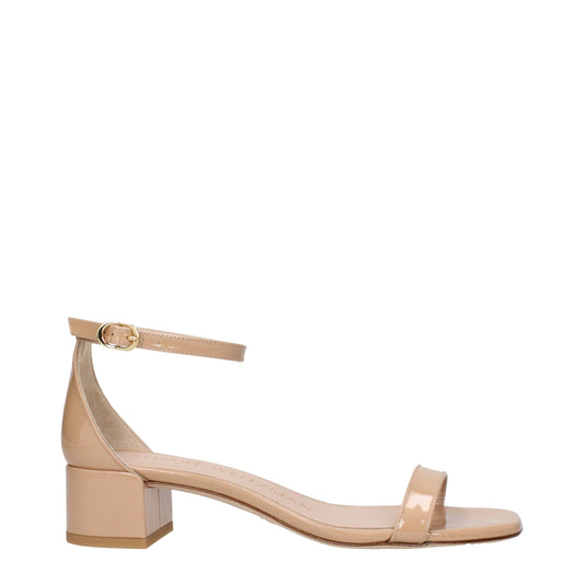 Roze leren platte sandalen van Stuart Weitzman