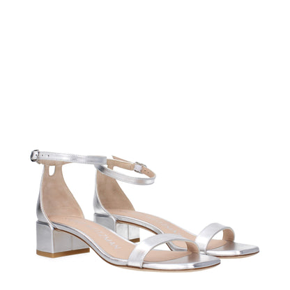 Stuart Weitzman grijze leren platte sandalen