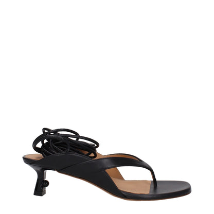 Zwart-wit leren slippers