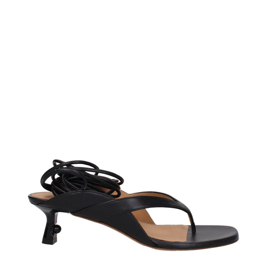 Zwart-wit leren slippers