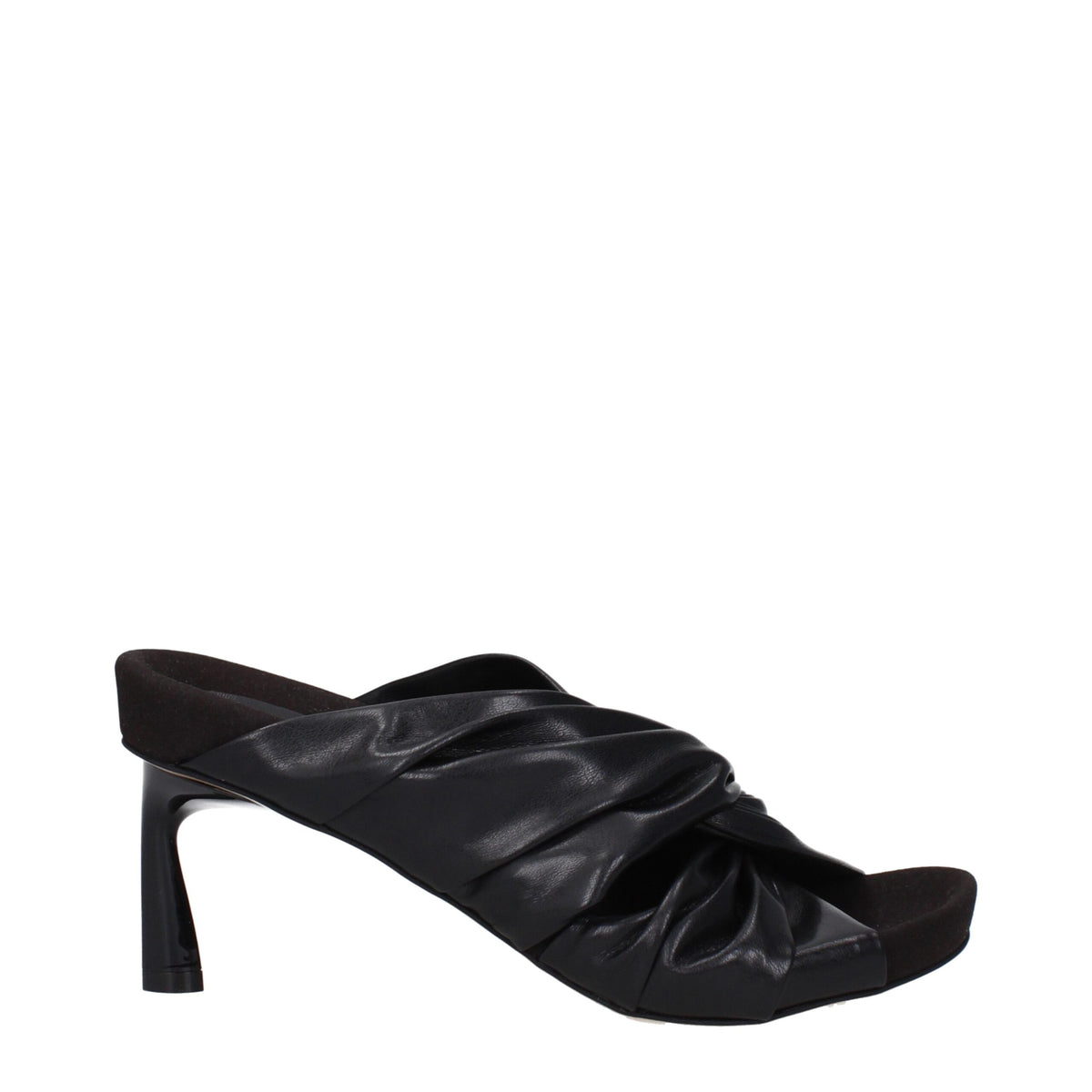 Stella McCartney Black Leather Stiletto Heels Sandals