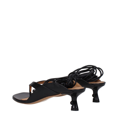 Zwart-wit leren slippers