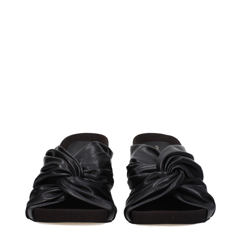 Stella McCartney Black Leather Stiletto Heels Sandals
