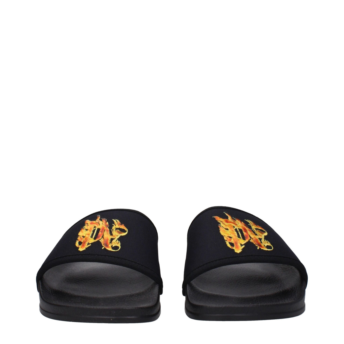 Palm Angels Black Fabric Slippers Sandals for Men and Women