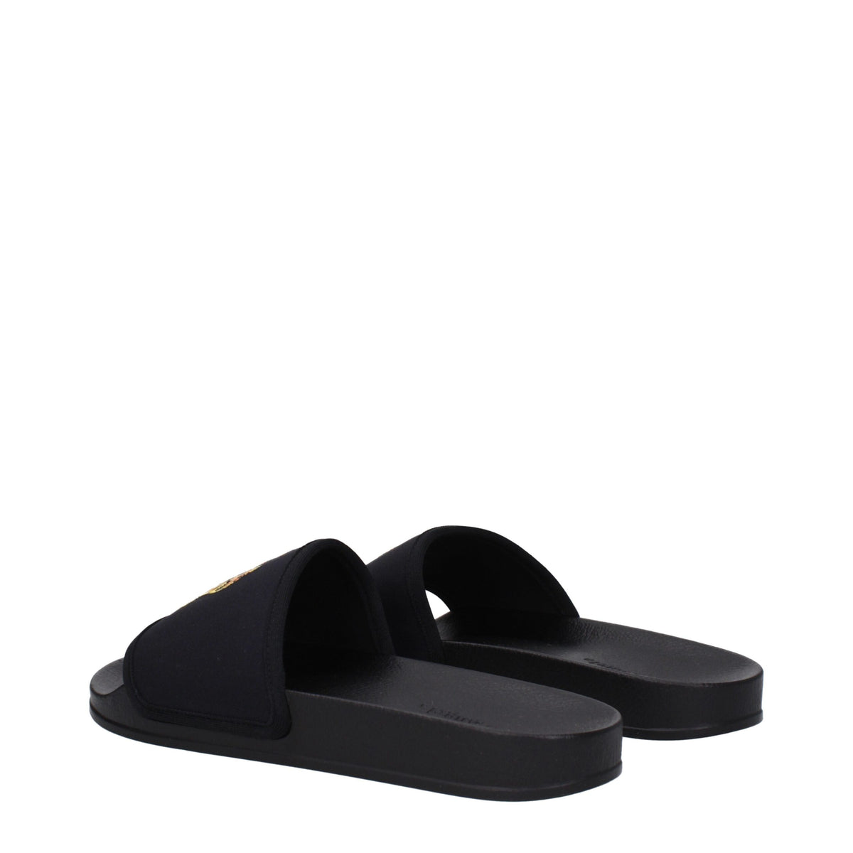Palm Angels Black Fabric Slippers Sandals for Men and Women