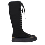 Max Mara Black Fabric Lace-Up Boots for Women