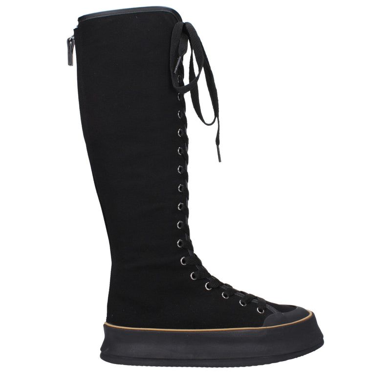 Max Mara Black Fabric Lace-Up Boots for Women