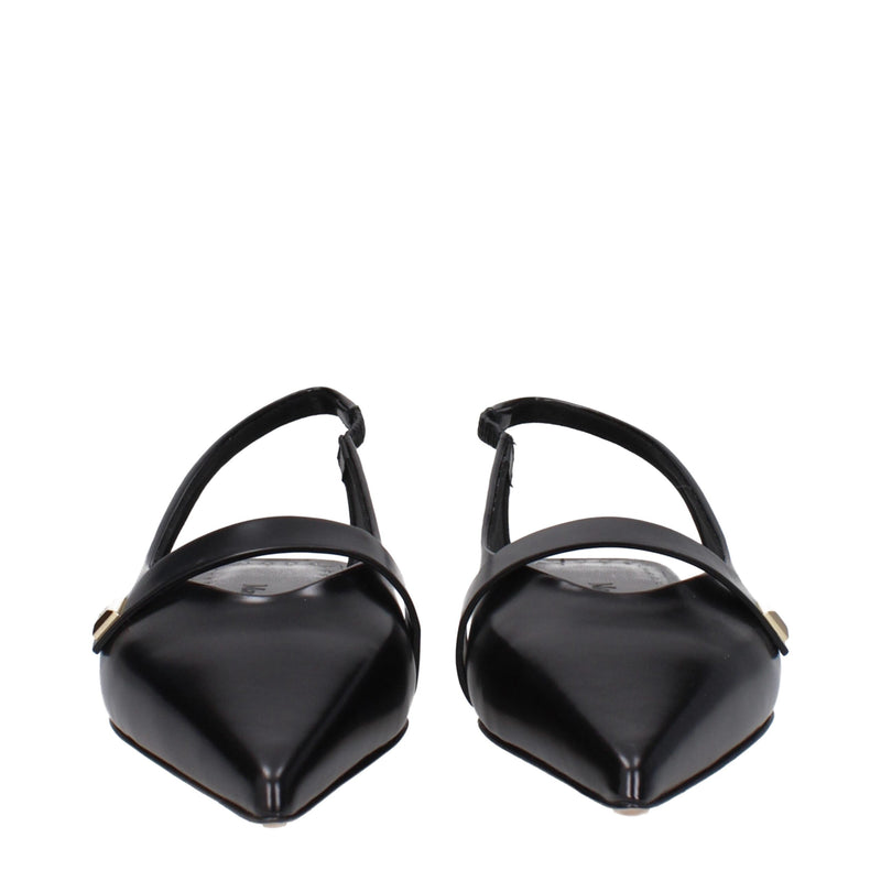 Max Mara Black Leather Ballet Flats for Elegant Comfort