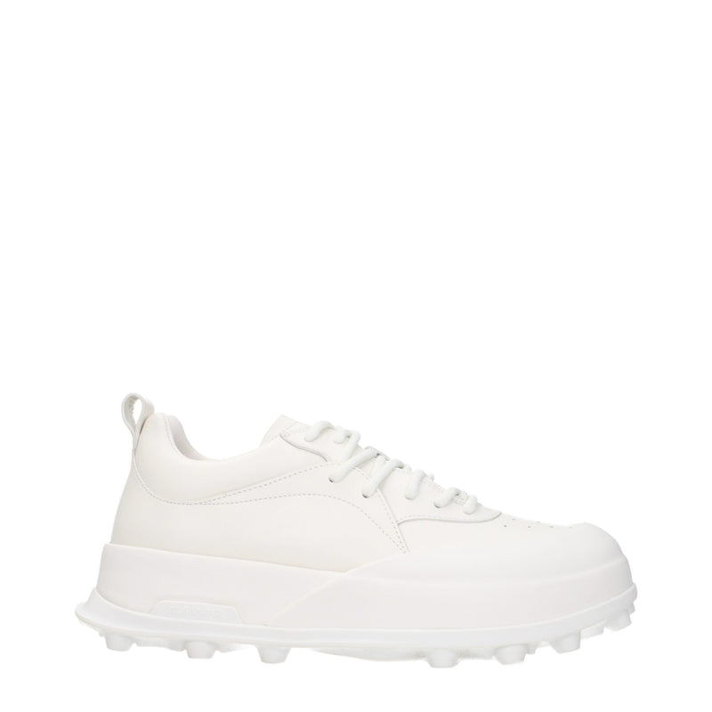 Jil Sander White Leather Sneakers - Sporty Glam Style