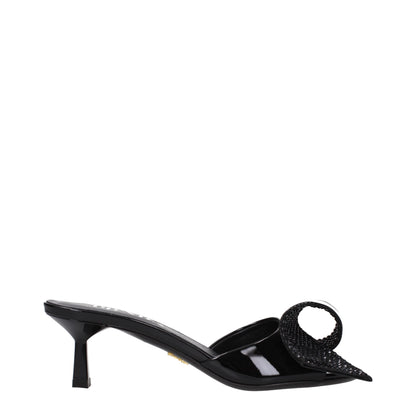 Prada leren sandalen in het zwart