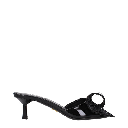 Prada leren sandalen in het zwart