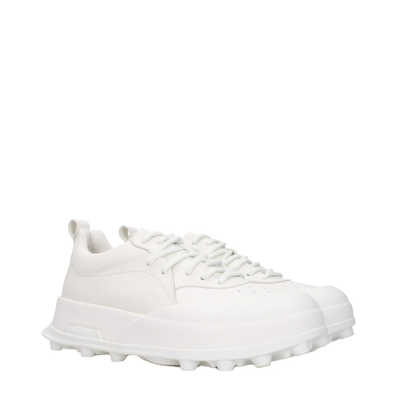 Jil Sander White Leather Sneakers - Sporty Glam Style