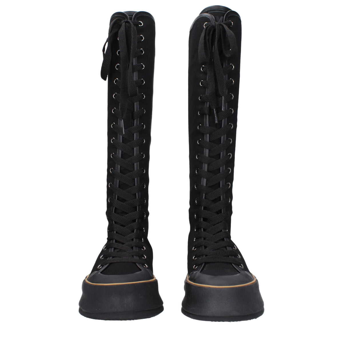 Max Mara Black Fabric Lace-Up Boots for Women