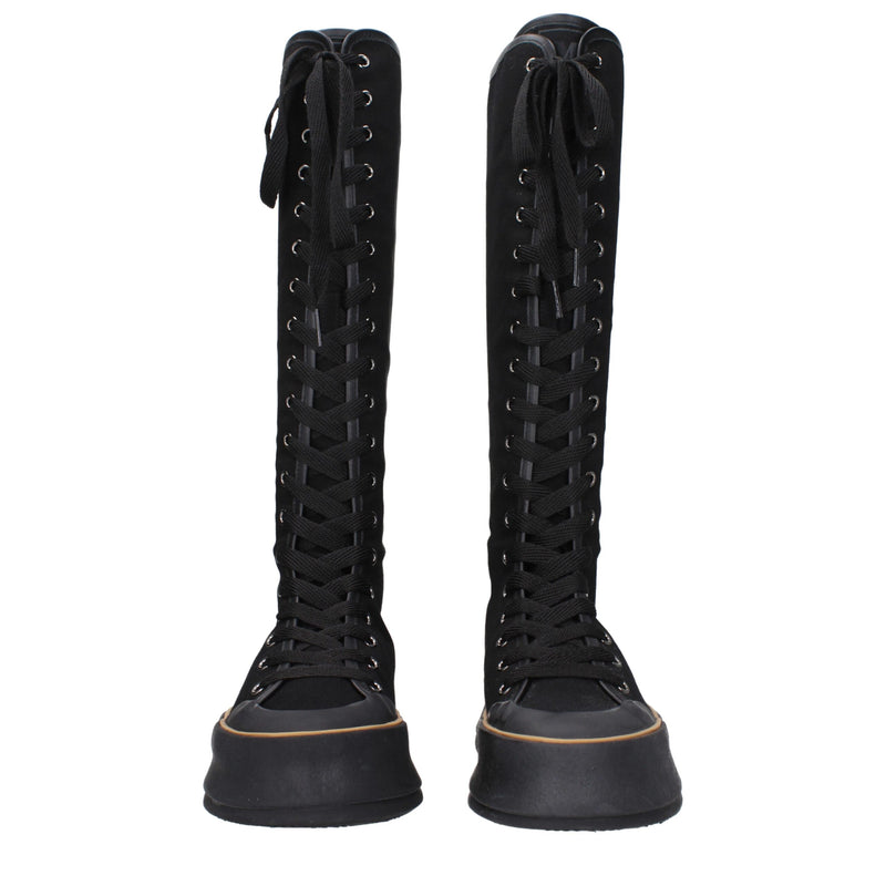 Max Mara Black Fabric Lace-Up Boots for Women