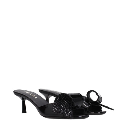 Prada leren sandalen in het zwart
