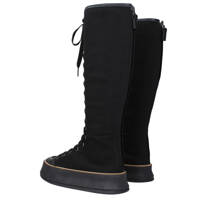 Max Mara Black Fabric Lace-Up Boots for Women