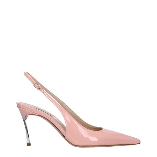 Casadei roze leren pumps met hoge hak