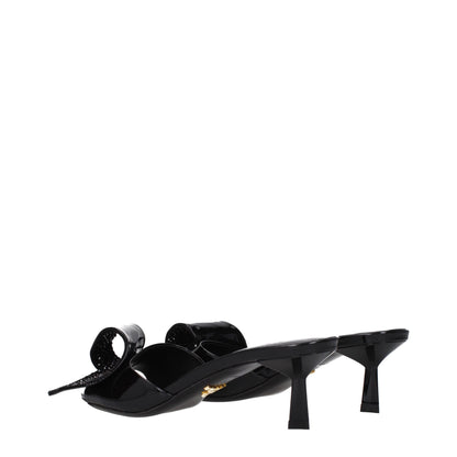 Prada leren sandalen in het zwart