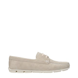 Prada Gray Leather Slip-On Loafers for Women