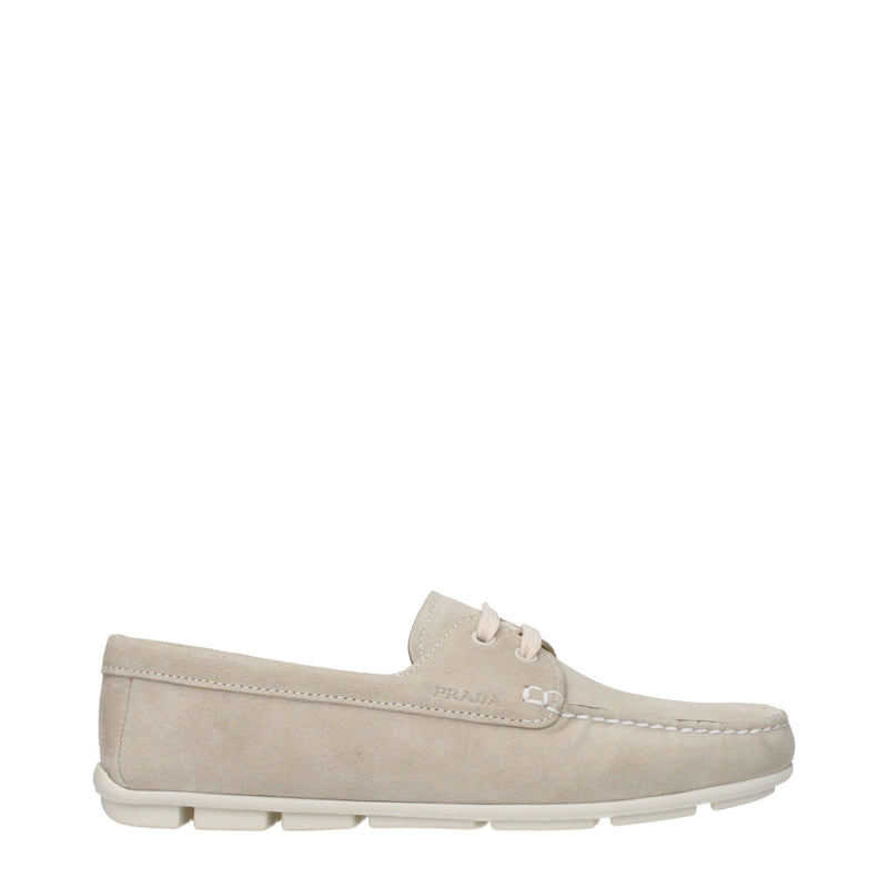Prada Gray Leather Slip-On Loafers for Women