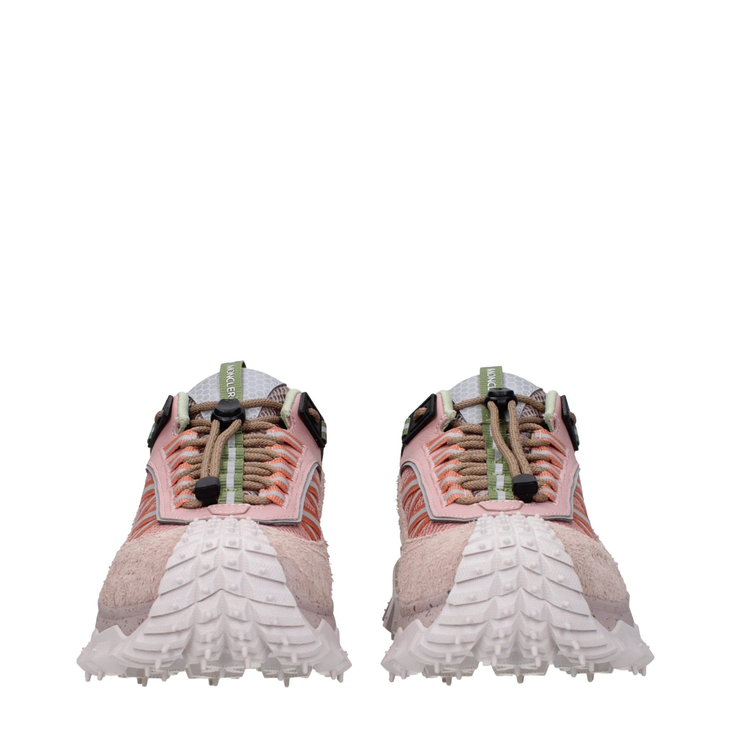 Baskets Moncler en cuir rose