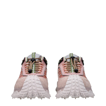 Baskets Moncler en cuir rose