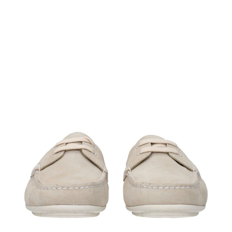 Prada Gray Leather Slip-On Loafers for Women
