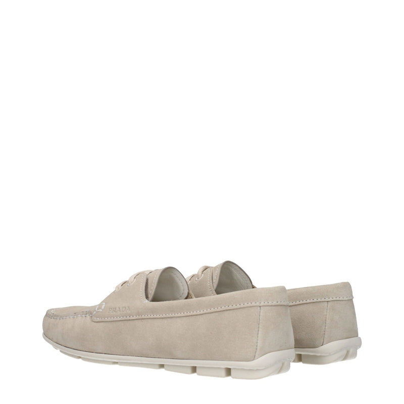 Prada Gray Leather Slip-On Loafers for Women