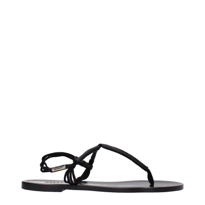 Isabel Marant Zwarte Leren Flip-Flop Sandalen