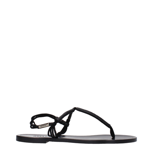 Isabel Marant Zwarte Leren Flip-Flop Sandalen