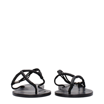 Isabel Marant Zwarte Leren Flip-Flop Sandalen