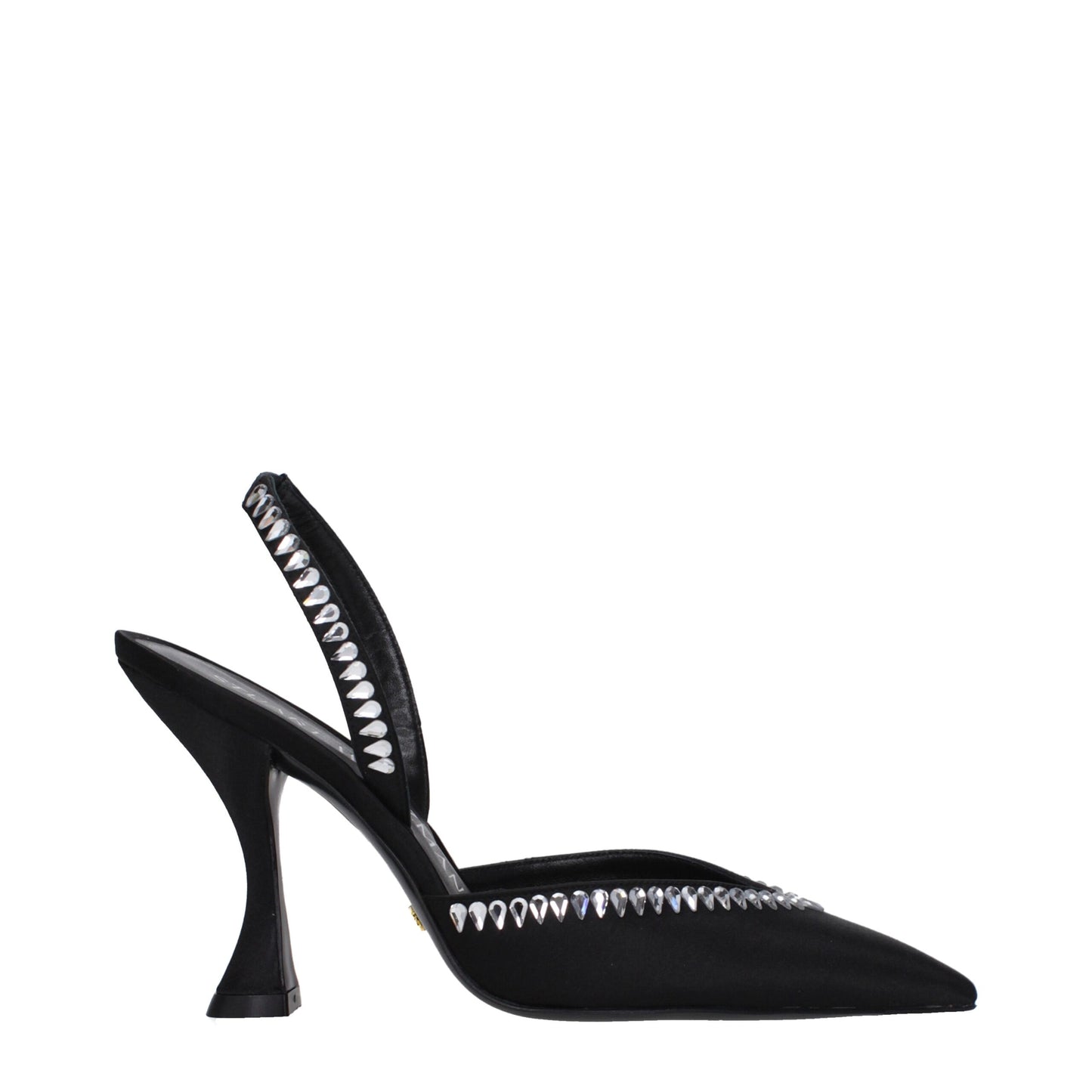 Stuart Weitzman Zwarte Satin Stiletto Hakken Sandalen