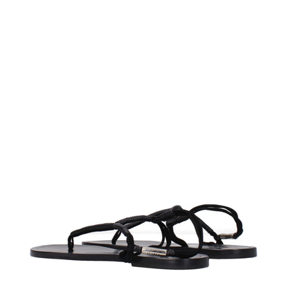 Isabel Marant Zwarte Leren Flip-Flop Sandalen