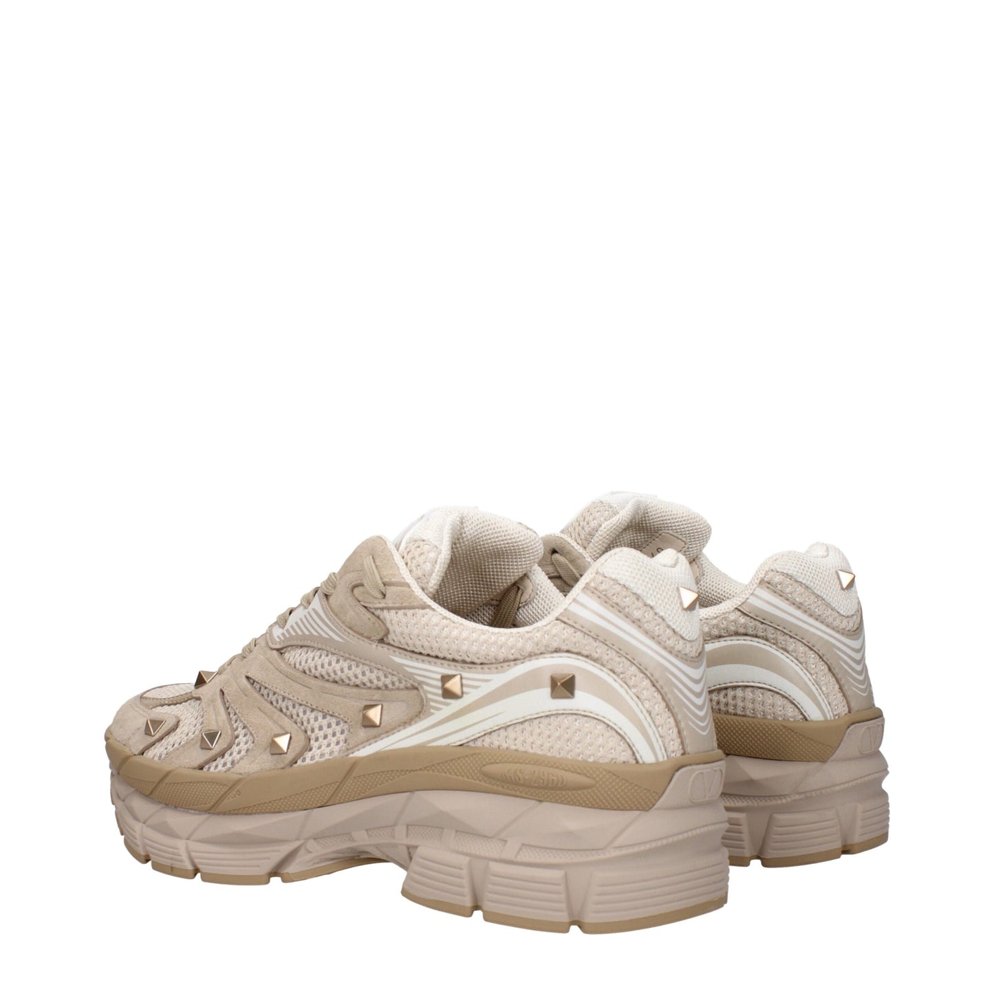 Baskets basses en tissu beige Valentino Garavani
