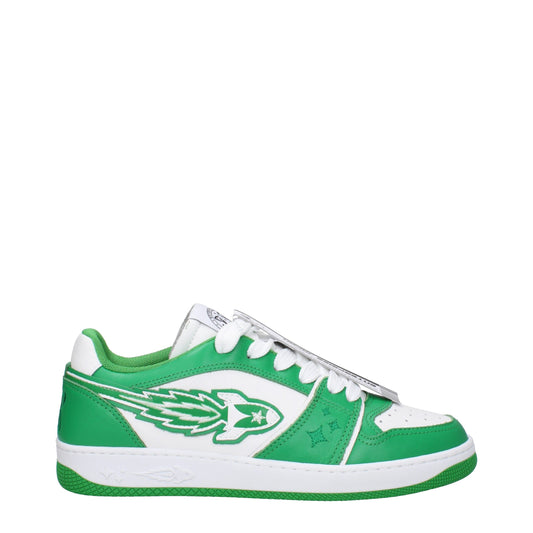 Baskets basses en cuir vert Enterprise Japan
