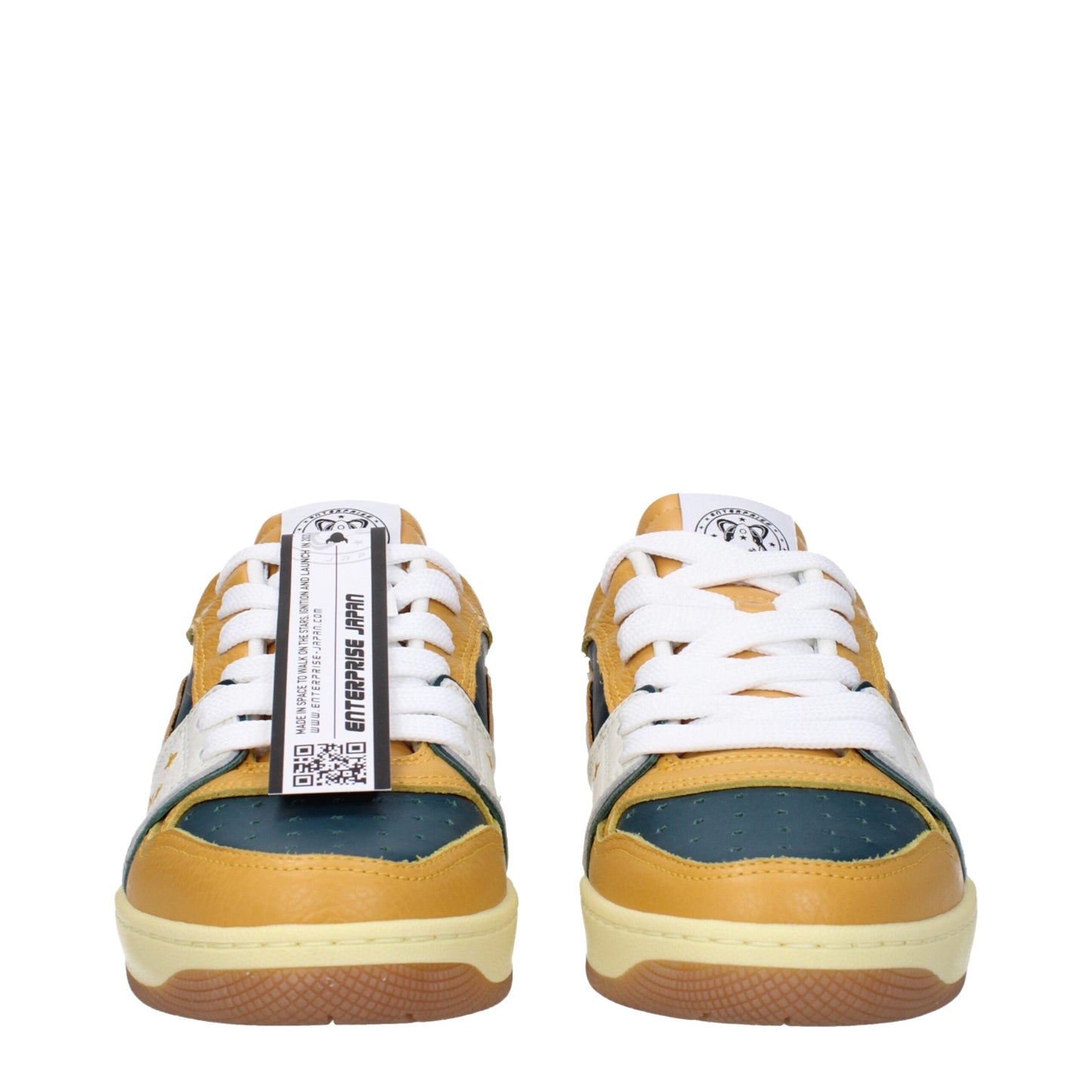 Baskets basses en cuir vert Enterprise Japan