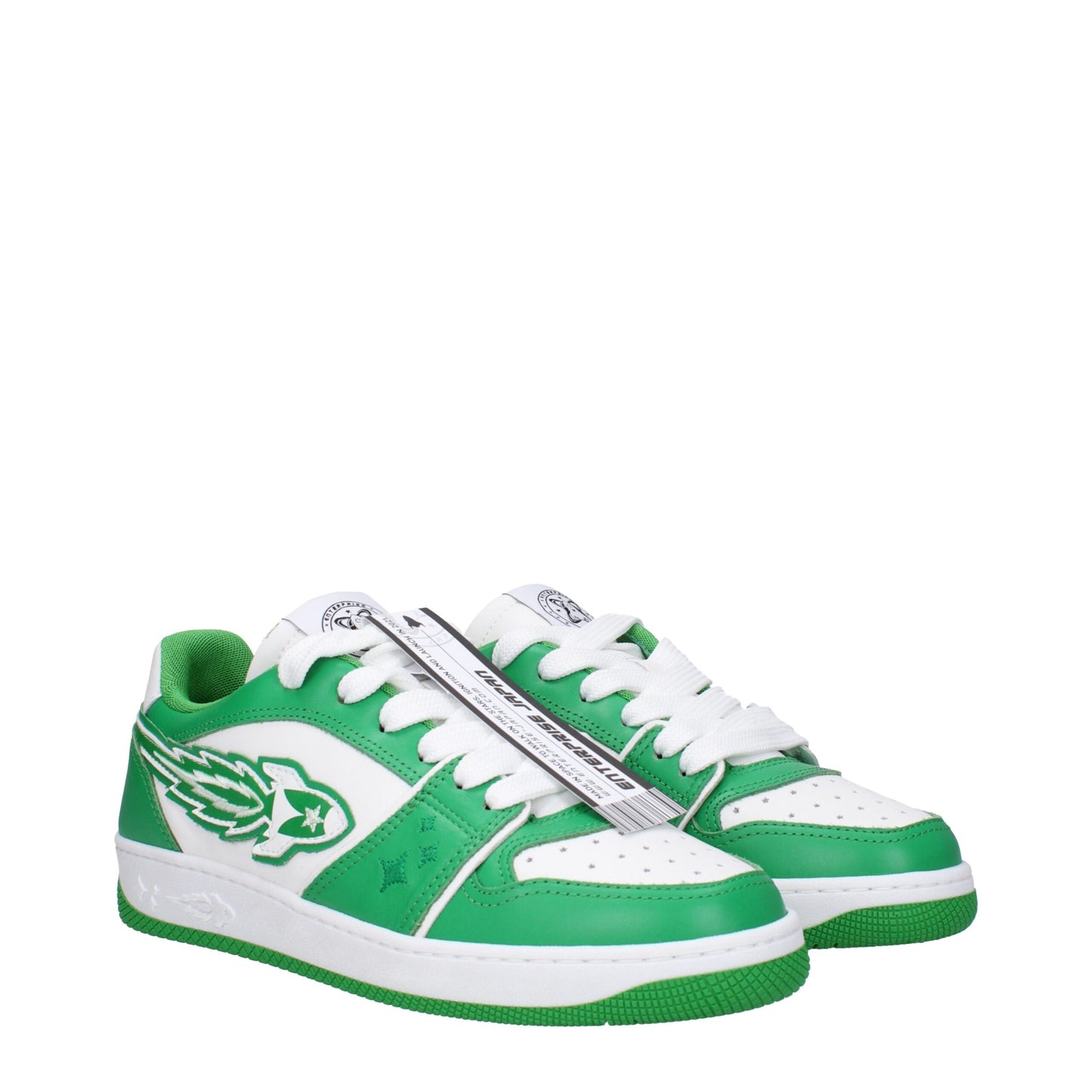 Baskets basses en cuir vert Enterprise Japan