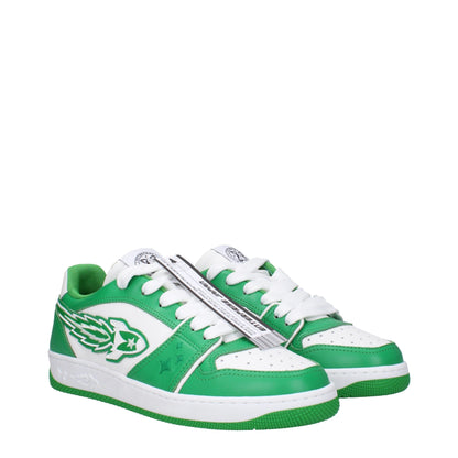 Baskets basses en cuir vert Enterprise Japan