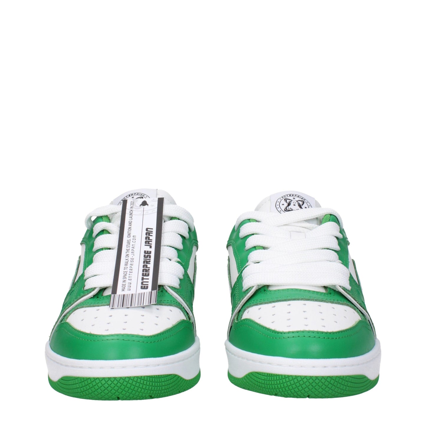 Baskets basses en cuir vert Enterprise Japan