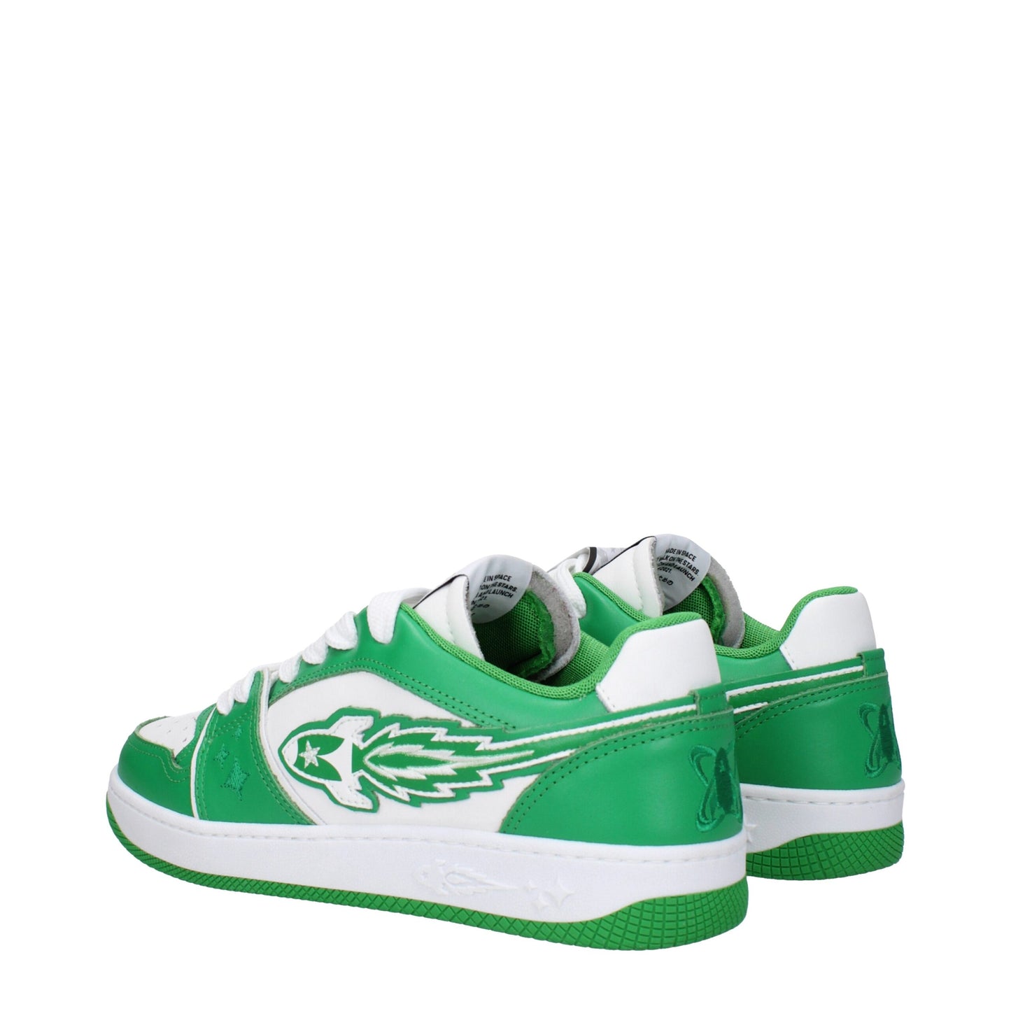 Baskets basses en cuir vert Enterprise Japan