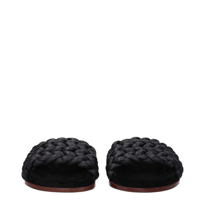 Chloé Zwarte Lederen Slippers Sandalen