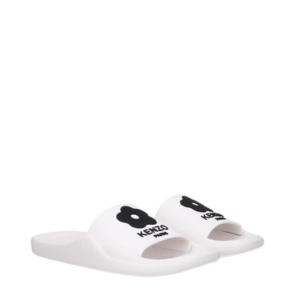 Kenzo witte katoenen slippersandalen