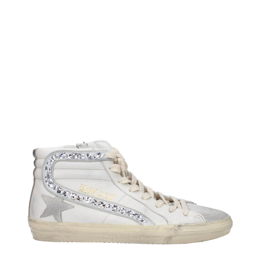 Golden Goose witte leren hoge sneakers