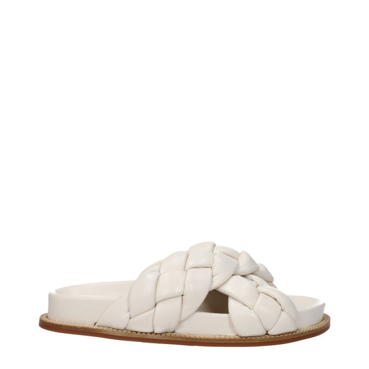 Fabiana Filippi Beige Lederen Slippersandalen
