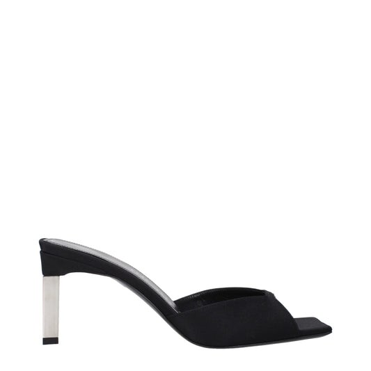 De Attico Zwarte Satijnen Stiletto Hakken Sandalen