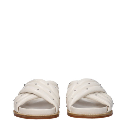 Fabiana Filippi Beige Lederen Slippersandalen