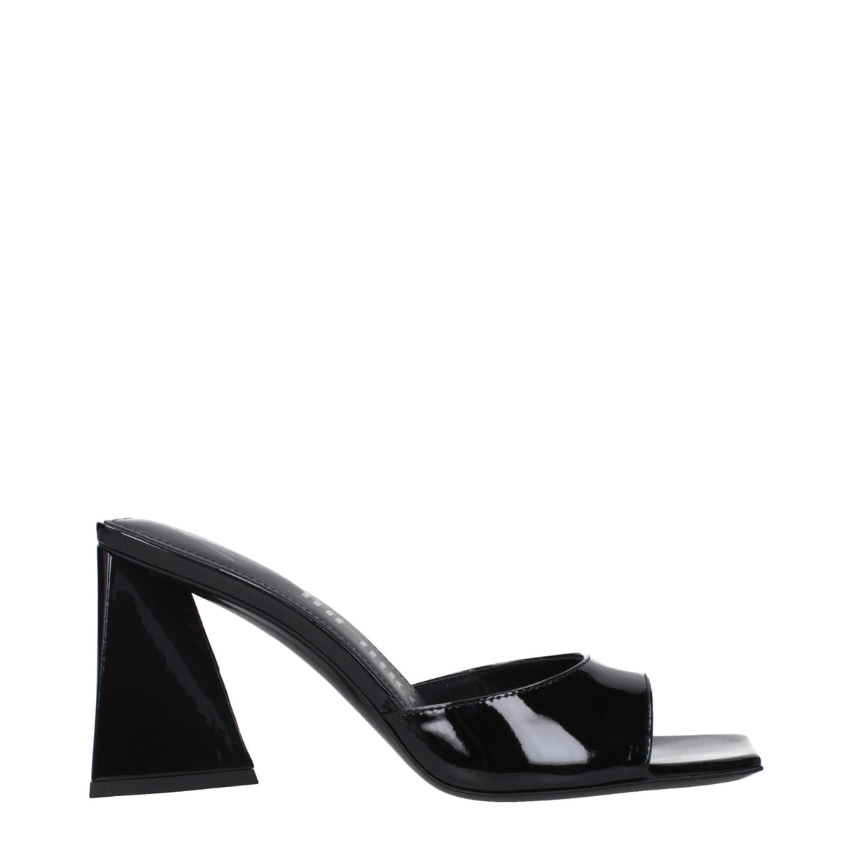 The Attico Black Leather Stiletto Heels Sandals - EU36/US6