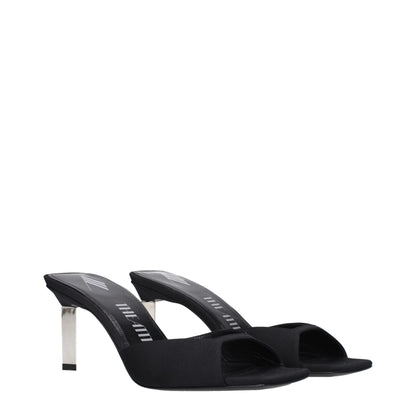 De Attico Zwarte Satijnen Stiletto Hakken Sandalen