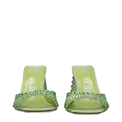 De Attico groene satijnen stilettohak-sandalen