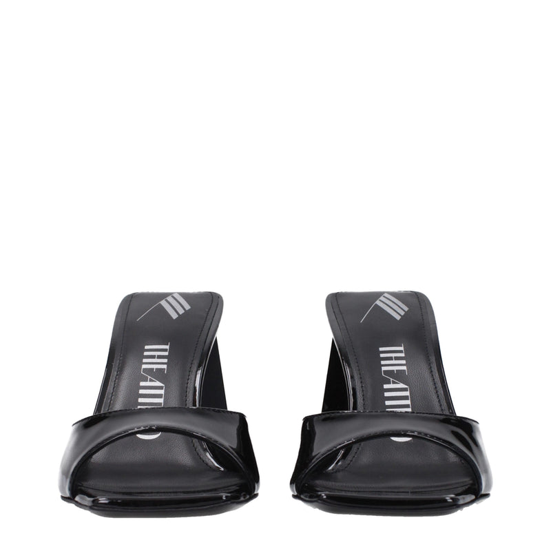 The Attico Black Leather Stiletto Heels Sandals - EU36/US6